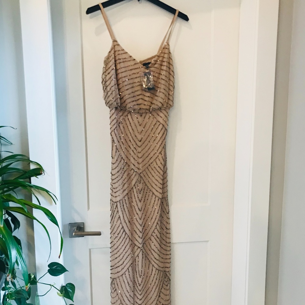 Adrianna Papell Embellished Blouson Gown